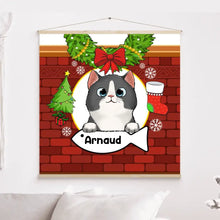 Charger l'image dans la galerie, Toile à suspendre personnalisée, Toile Noël cadeau pour papa, Maman Chat, joyeux Noël