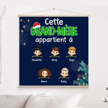 Charger l'image dans la galerie, Jusqu'à 12 enfants, Toile à suspendre personnalisée, Toile Noël cadeau pour Grand-mère, cette mamie appartient à