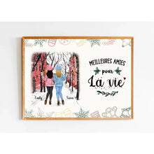 Charger l'image dans la galerie, Jusqu'à 5 filles, Poster encadré en bois personnalisée, Noël cadeau pour Sœurs, meilleures amies pour la vie