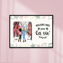 Charger l'image dans la galerie, Jusqu'à 5 filles, Poster encadré en bois personnalisée, Noël cadeau pour Sœurs, meilleures amies pour la vie