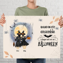 Charger l'image dans la galerie, Jusqu'à 6 filles, Poster encadré en bois personnalisée, Halloween cadeau pour Sœurs, amies, Quand on ensemble