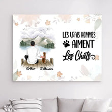 Charger l'image dans la galerie, Impressions sur métal personnalisée, Halloween cadeau pour Papa Chat, Jusqu'à 3 Chats, Homme aiment Les Chat