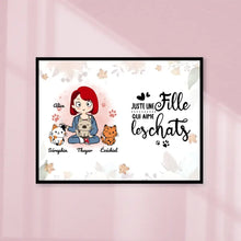 Charger l'image dans la galerie, Jusqu'à 6 Chats, Poster encadré en bois personnalisée, Halloween cadeau pour Maman Chat, Fille Aime Les Chats