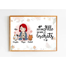 Charger l'image dans la galerie, Jusqu'à 6 Chats, Poster encadré en bois personnalisée, Halloween cadeau pour Maman Chat, Fille Aime Les Chats