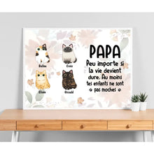 Charger l'image dans la galerie, Jusqu'à 9 Chats, Poster encadré en bois personnalisée, cadeau pour Papa Chat, Peu importe Si La vie devient dure