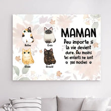 Charger l'image dans la galerie, Impressions sur métal personnalisée, cadeau pour Maman Chat, Jusqu'à 9 Chats, Peu importe Si La vie devient dure