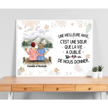 Charger l'image dans la galerie, Jusqu'à 5 filles, Poster encadré en bois personnalisée, cadeau pour meilleures amies, C'est Un Sœur Qui La Vie A Oublié