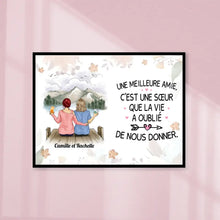 Charger l'image dans la galerie, Jusqu'à 5 filles, Poster encadré en bois personnalisée, cadeau pour meilleures amies, C'est Un Sœur Qui La Vie A Oublié