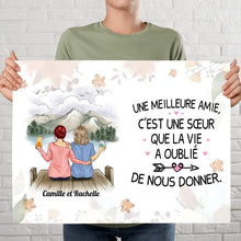 Charger l'image dans la galerie, Jusqu'à 5 filles, Poster encadré en bois personnalisée, cadeau pour meilleures amies, C'est Un Sœur Qui La Vie A Oublié