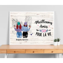 Charger l'image dans la galerie, Jusqu'à 5 filles, Poster encadré en bois personnalisée, cadeau pour Sœurs, amies, Meilleures amies Pour La vie