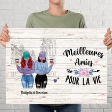 Charger l'image dans la galerie, Jusqu'à 5 filles, Poster encadré en bois personnalisée, cadeau pour Sœurs, amies, Meilleures amies Pour La vie