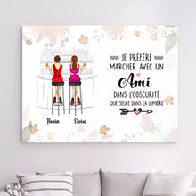 Charger l'image dans la galerie, Impressions sur métal personnalisée, cadeau pour Sœurs, amies, Jusqu'à 6 filles, Je Préfére Marcher Avec Un Amie