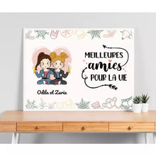 Charger l'image dans la galerie, Poster encadré en bois personnalisée,cadeau pour Sœurs, amies, jolies filles, Meilleurs Amies Pour La Vie