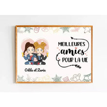 Charger l'image dans la galerie, Poster encadré en bois personnalisée,cadeau pour Sœurs, amies, jolies filles, Meilleurs Amies Pour La Vie