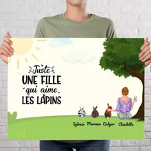 Charger l'image dans la galerie, Poster encadré en bois personnalisée, cadeau pour Maman lapin, jusqu'à 9 lapins, Femme, Fille Qui Aime Lapins