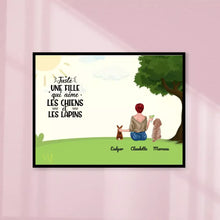 Charger l'image dans la galerie, Poster encadré en bois personnalisée, cadeau pour Maman lapin, Maman Chien, Femme, Fille Qui Aime Lapins, Chiens