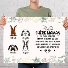 Charger l'image dans la galerie, Poster encadré en bois personnalisée, cadeau pour Maman lapin, fête des mères, Jusqu'à 9 lapins, Chére Maman