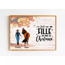 Charger l'image dans la galerie, Poster encadré en bois personnalisée, cadeau pour maman cheval, fête des mères, Femme, Fille Aime Chevaux