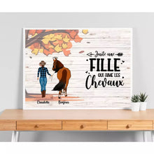 Charger l'image dans la galerie, Poster encadré en bois personnalisée, cadeau pour maman cheval, fête des mères, Femme, Fille Aime Chevaux
