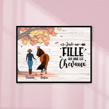 Charger l'image dans la galerie, Poster encadré en bois personnalisée, cadeau pour maman cheval, fête des mères, Femme, Fille Aime Chevaux