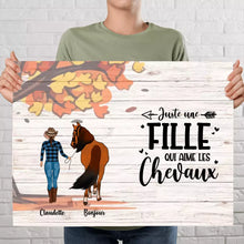 Charger l'image dans la galerie, Poster encadré en bois personnalisée, cadeau pour maman cheval, fête des mères, Femme, Fille Aime Chevaux
