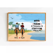 Charger l'image dans la galerie, Poster encadré en bois personnalisée, cadeau pour maman cheval, Mari et Femme Patenaires D'équitation Pour La Vie