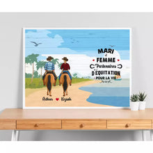 Charger l'image dans la galerie, Poster encadré en bois personnalisée, cadeau pour maman cheval, Mari et Femme Patenaires D'équitation Pour La Vie