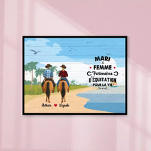 Charger l'image dans la galerie, Poster encadré en bois personnalisée, cadeau pour maman cheval, Mari et Femme Patenaires D'équitation Pour La Vie