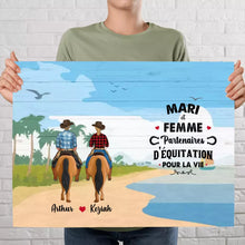 Charger l'image dans la galerie, Poster encadré en bois personnalisée, cadeau pour maman cheval, Mari et Femme Patenaires D'équitation Pour La Vie