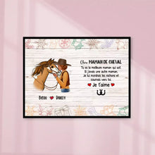 Charger l'image dans la galerie, Poster encadré en bois personnalisée, cadeau pour maman cheval, fête des mères, Chére Maman De Cheval Je T'aime