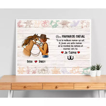 Charger l'image dans la galerie, Poster encadré en bois personnalisée, cadeau pour maman cheval, fête des mères, Chére Maman De Cheval Je T'aime