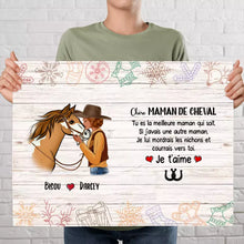 Charger l'image dans la galerie, Poster encadré en bois personnalisée, cadeau pour maman cheval, fête des mères, Chére Maman De Cheval Je T'aime