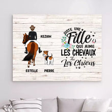 Charger l'image dans la galerie, Impressions sur métal personnalisée, cadeau pour maman cheval et chien, Femme, Fille Qui Aime Chevalx Les Chiens