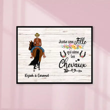 Charger l'image dans la galerie, Poster encadré en bois personnalisée, cadeau pour maman cheval, fête des mères, Femme, Fille Qui Aime Chevalx