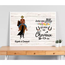 Charger l'image dans la galerie, Poster encadré en bois personnalisée, cadeau pour maman cheval, fête des mères, Femme, Fille Qui Aime Chevalx