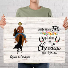 Charger l'image dans la galerie, Poster encadré en bois personnalisée, cadeau pour maman cheval, fête des mères, Femme, Fille Qui Aime Chevalx