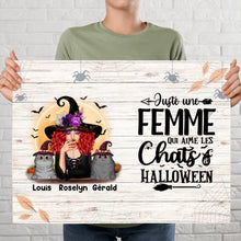 Charger l'image dans la galerie, Poster encadré en bois personnalisée, Halloween cadeau pour maman Cat, Femme, Fille Qui Aime Chats et Halloween