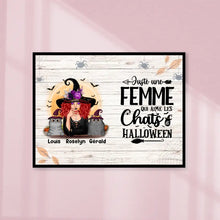 Charger l'image dans la galerie, Poster encadré en bois personnalisée, Halloween cadeau pour maman Cat, Femme, Fille Qui Aime Chats et Halloween