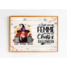 Charger l'image dans la galerie, Poster encadré en bois personnalisée, Halloween cadeau pour maman Cat, Femme, Fille Qui Aime Chats et Halloween