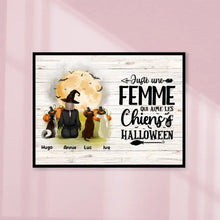 Charger l'image dans la galerie, Poster encadré en bois personnalisée, Halloween cadeau pour maman chien, Femme, Fille Qui Aime Chiens et Halloween