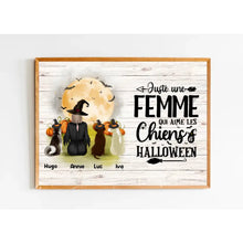 Charger l'image dans la galerie, Poster encadré en bois personnalisée, Halloween cadeau pour maman chien, Femme, Fille Qui Aime Chiens et Halloween