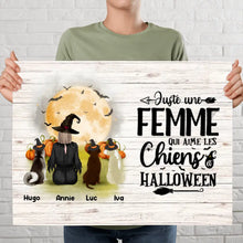 Charger l'image dans la galerie, Poster encadré en bois personnalisée, Halloween cadeau pour maman chien, Femme, Fille Qui Aime Chiens et Halloween