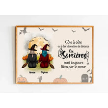 Charger l'image dans la galerie, Poster encadré en bois personnalisée, Halloween cadeau pour amies, sœurs, jusqu'à 5 filles, Les Sonières Sont
