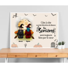 Charger l'image dans la galerie, Poster encadré en bois personnalisée, Halloween cadeau pour amies, sœurs, jusqu'à 5 filles, Les Sonières Sont
