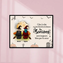 Charger l'image dans la galerie, Poster encadré en bois personnalisée, Halloween cadeau pour amies, sœurs, jusqu'à 5 filles, Les Sonières Sont