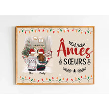 Charger l'image dans la galerie, Poster encadré en bois personnalisée, Noël cadeau pour Sœurs, amies, Meilleurs Amies, Jusqu'à 5 filles, Âmie Sœurs