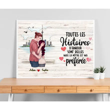 Charger l'image dans la galerie, Poster encadré en bois personnalisée, Noël cadeau pour Couple, épouse, mari, Famile, Toutes Les Histoires