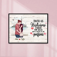 Charger l'image dans la galerie, Poster encadré en bois personnalisée, Noël cadeau pour Couple, épouse, mari, Famile, Toutes Les Histoires
