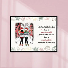 Charger l'image dans la galerie, Poster encadré en bois personnalisée, Noël cadeau pour Sœurs, amies, Jusqu'à 6 filles, À Ma Meilleurs Amies Merci