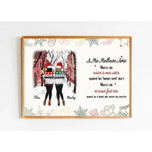 Charger l'image dans la galerie, Poster encadré en bois personnalisée, Noël cadeau pour Sœurs, amies, Jusqu'à 6 filles, À Ma Meilleurs Amies Merci